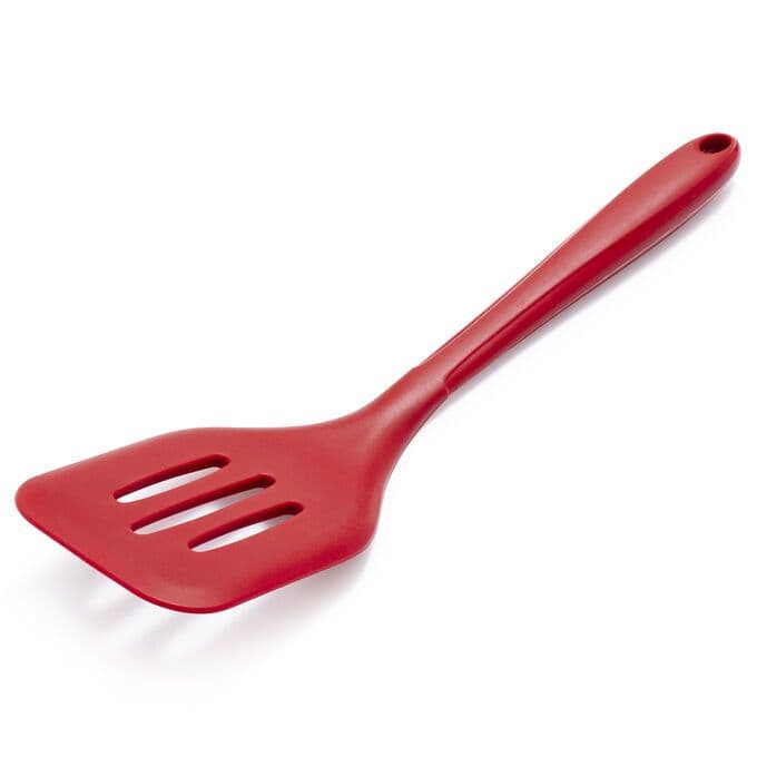 Generic /Red Silicone Slotted Turner Spatula – Non-Stick Kitchen Cooking Utensil